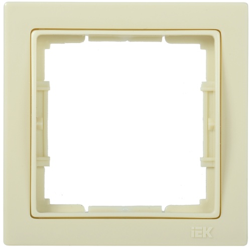 Рамка 1-местная квадратная РУ-1-БК BOLERO Q1 кремовый | код EMB12-K33-Q1 | IEK